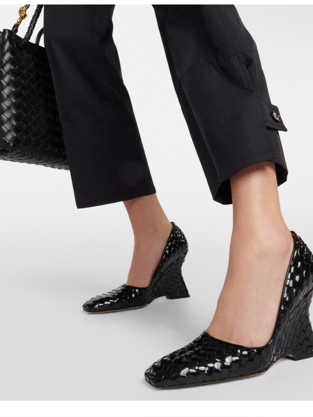 NWT Bottega Veneta Black Comet Wedge Heel